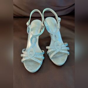 Dreampairs Elegant Silver Strappy Heels For Women Size 9